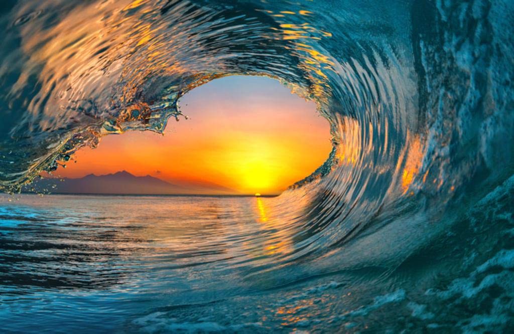 Surfing Poster Sunset Ocean Waves Surf Travel Beach Beachy
